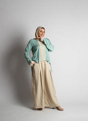 Mint Green Cotton Loose Fit Blouse