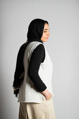 Short White Cotton Basic with Side Slit