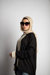 Black Cotton Loose Fit Blouse