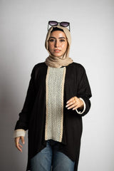 Black Cotton Loose Fit Blouse