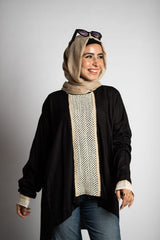 Black Cotton Loose Fit Blouse