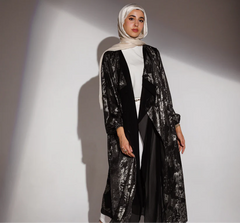 Hazie Trench in Black x Gold Wash