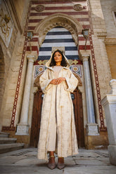 Embroidery kaftan - taupe embroidery