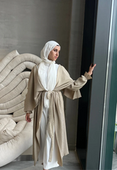 Drape Me in Pleats in Golden Beige