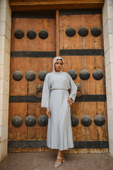 Plisse dress in silver