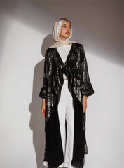 Hazie Trench in Black x Gold Wash