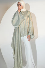 Head Turner Shawl Top in Mint x Gold