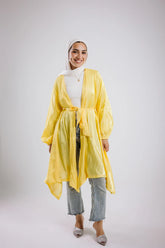 Mia silk kimono in yellow
