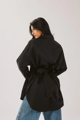 Ribbon chemise in black. (Available only at leilet el eid bazar)