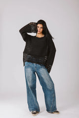 Lana knit top in black