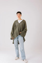 Aura knit top in olive