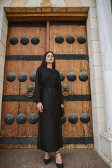 Plisse dress in black