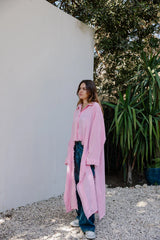 Fringed out cape in pink