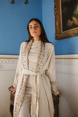 Hindi kaftan in beige - print 1