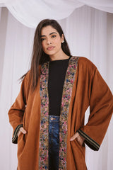 Nur suede kaftan in camel