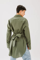 Ribbon chemise in Olive. (Available only at leilet el eid bazar)