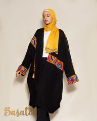 Short Velvet Caftan with Hand Embroidery