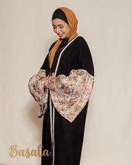 Ribbed Wool Cardigan with Puff Sleeves