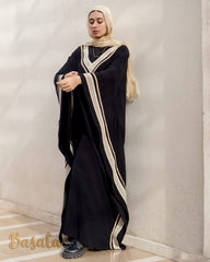 Embroidered Velvet Butterfly Abaya – Wide and Elegant