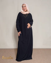 Black Ribbed Velvet Loose Basic