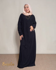 Black Ribbed Velvet Loose Basic