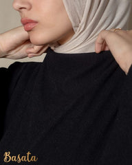 Black Velvet Dress with Fringes