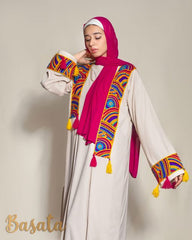 Beige Velvet Caftan and Basic Dress