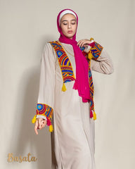 Beige Velvet Caftan and Basic Dress