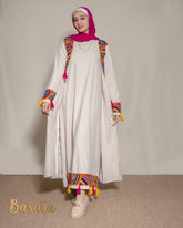 Beige Velvet Caftan and Basic Dress