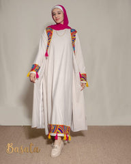 Beige Velvet Caftan and Basic Dress