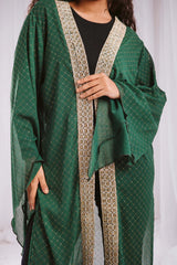 Dotted kaftan in green