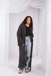 Knit cardigan in black