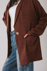 Not so serious blazer in brown. (Available only at leilet el eid bazar or after eid)