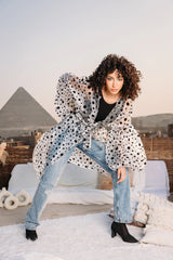 Dotted organza in white