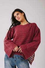 Lana knit top in maroon