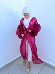 Maroon Organza puffy