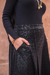 Leopard leather skirt