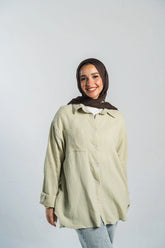 Sage Green Crinkled Shirt