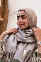 Soft Greige Wool Shawl