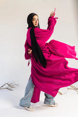 Hot Pink Crushed Kimono