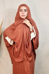 Havana Cotton Viscose Khimar and Skirt Set