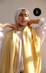 Soft Yellow Wool Shawl
