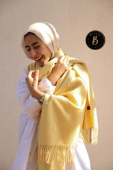 Soft Yellow Wool Shawl