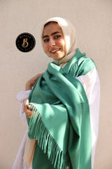 Soft Green Wool Shawl