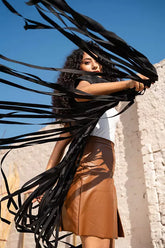 Bohemian Fringe vest in dark