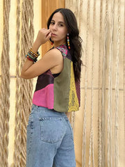 Boho patched vest