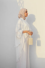 SIGNATURE DOUBLE LAYERED TOP IN OFF WHITE