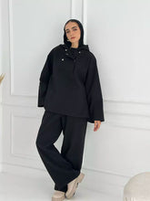 HOODED CO-ORD SET IN BLACK