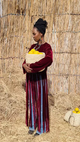 Boho daze blouse in burgundy