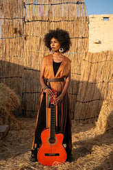 Bohemian Fringe vest in caramel